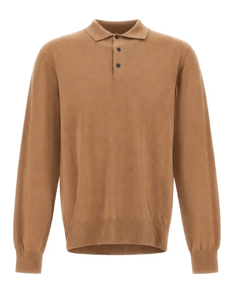 Herno long-sleeved wool polo shirt - Braun Braun