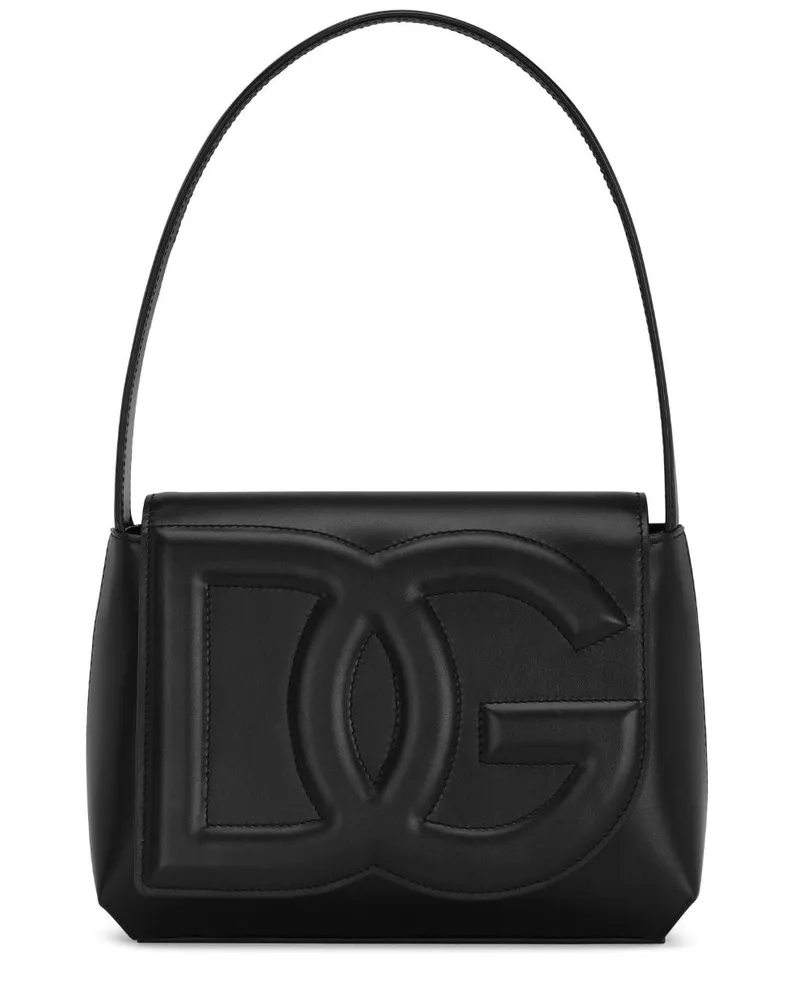 Dolce & Gabbana Schultertasche mit Logo-Prägung - Schwarz Schwarz