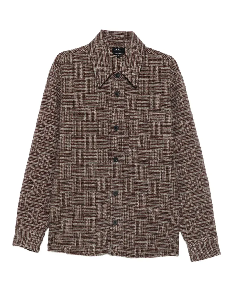 A.P.C. Karierte Jacke mit Knöpfen - Braun Braun