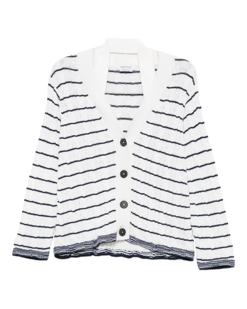 Alexander McQueen striped cardigan - Weiß Weiß