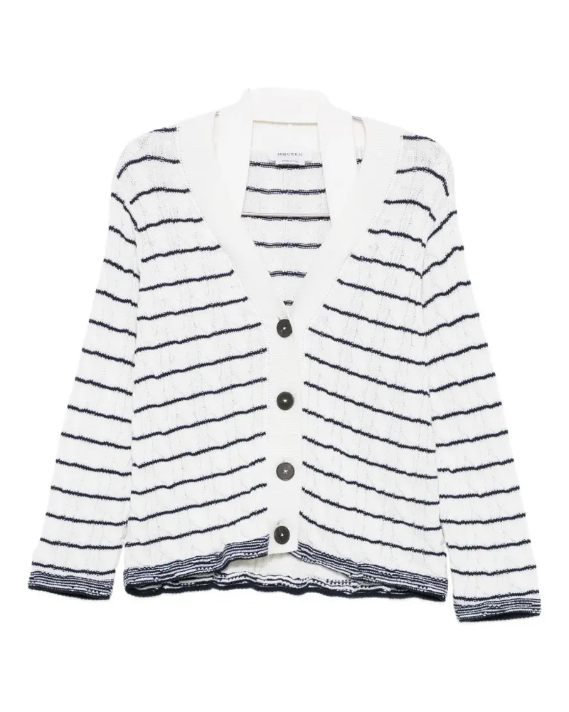 Alexander McQueen striped cardigan - Weiß Weiß