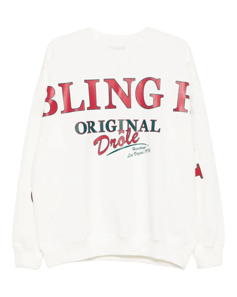 Drôle de Monsieur Sweatshirt mit Logo-Print - Nude Nude