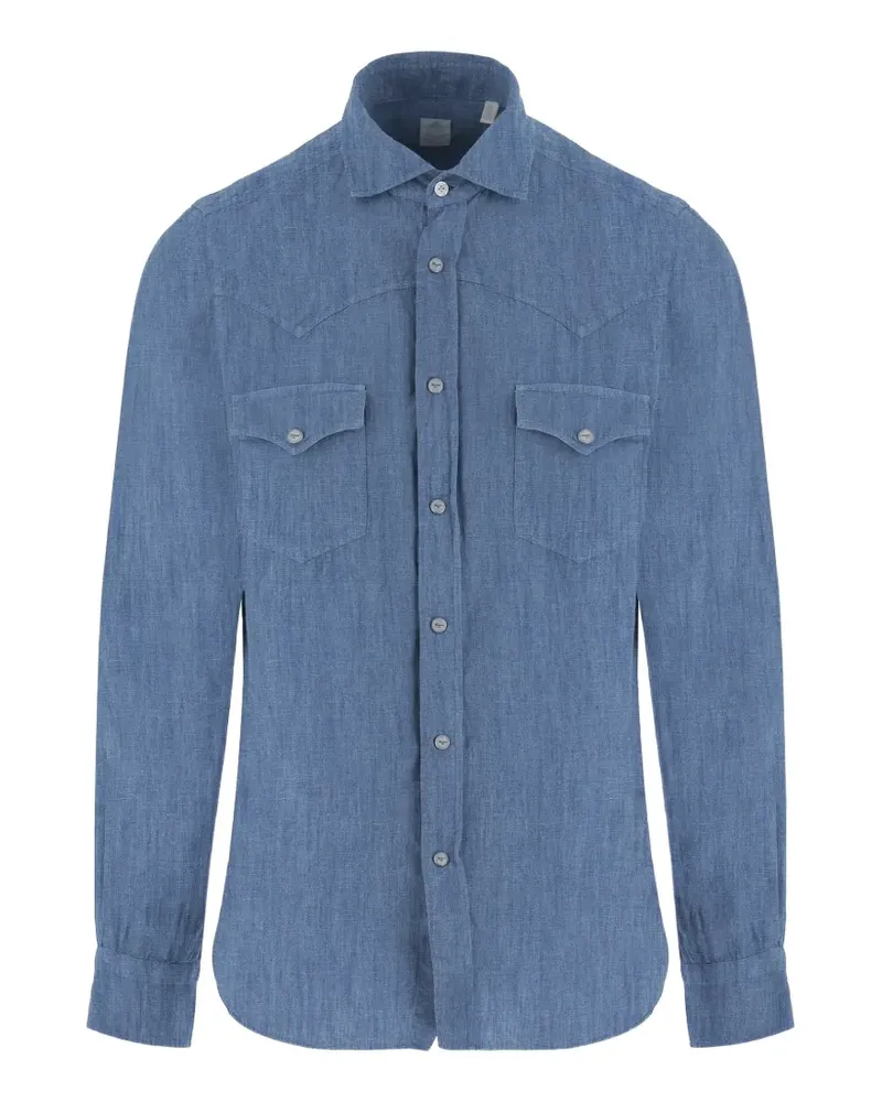 Finamore 1925 Western-style denim shirt - Blau Blau