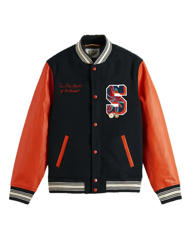 Scotch&Soda logo-appliqué panelled jacket - Schwarz Schwarz