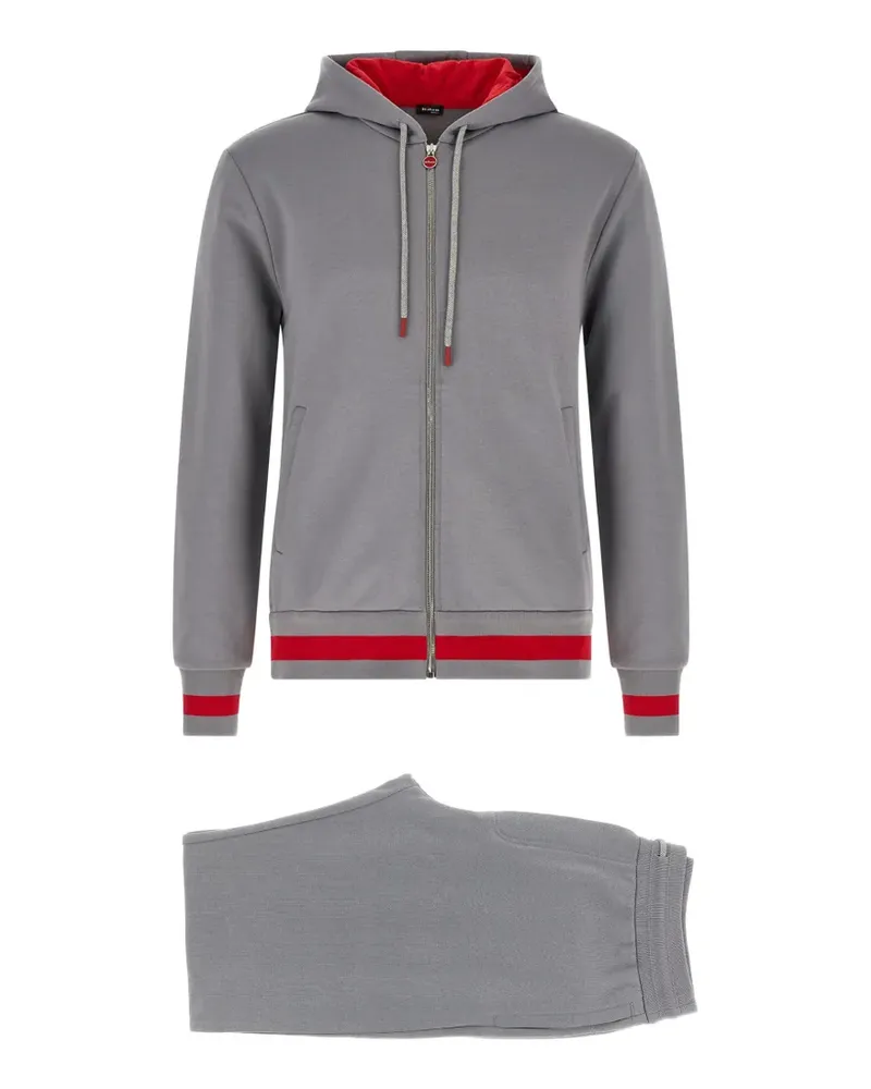 Kiton contrast-band tracksuit - Grau Grau