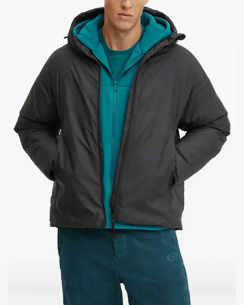 adidas three-stripe detail padded jacket - Schwarz Schwarz