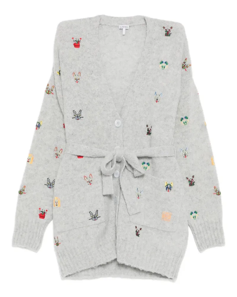 Loewe animal-embroidered cardigan - Grau Grau