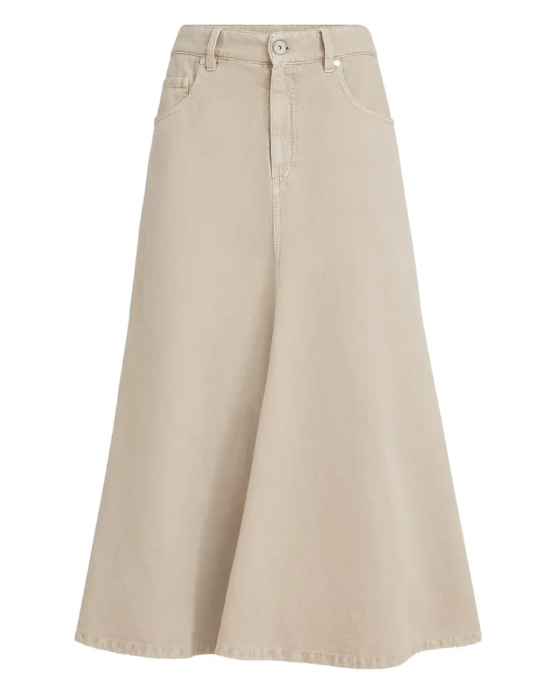 Brunello Cucinelli five-pocket flared skirt - Nude Nude