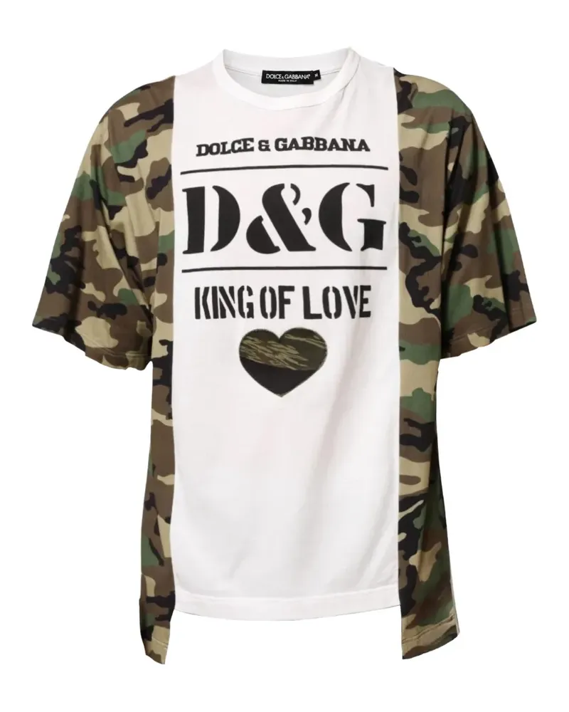 Dolce & Gabbana T-Shirt mit Camouflage-Print - Weiß Weiß