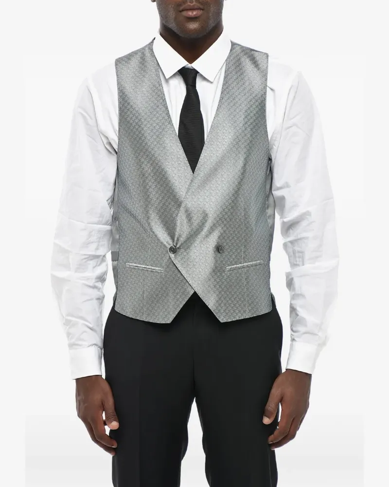 Corneliani jacquard double-breasted waistcoat - Grau Grau