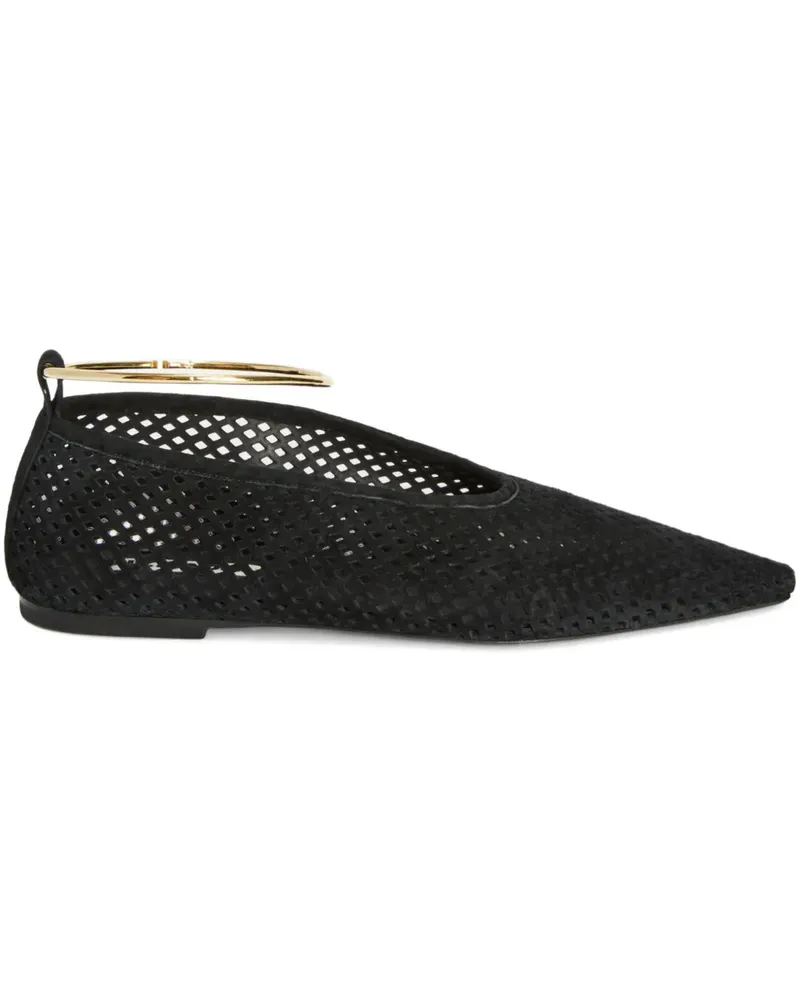 Jil Sander Ballerinas aus perforiertem Wildleder - Schwarz Schwarz