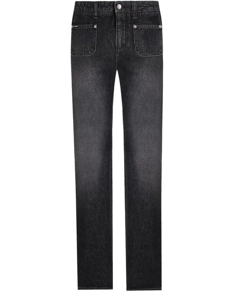 Dolce & Gabbana Jeans mit Logo-Schild - Schwarz Schwarz