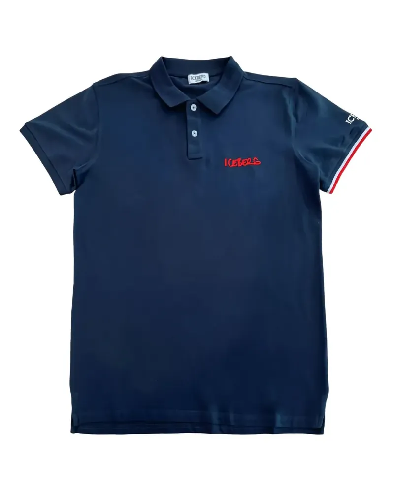 Iceberg Poloshirt mit Logo-Stickerei - Blau Blau