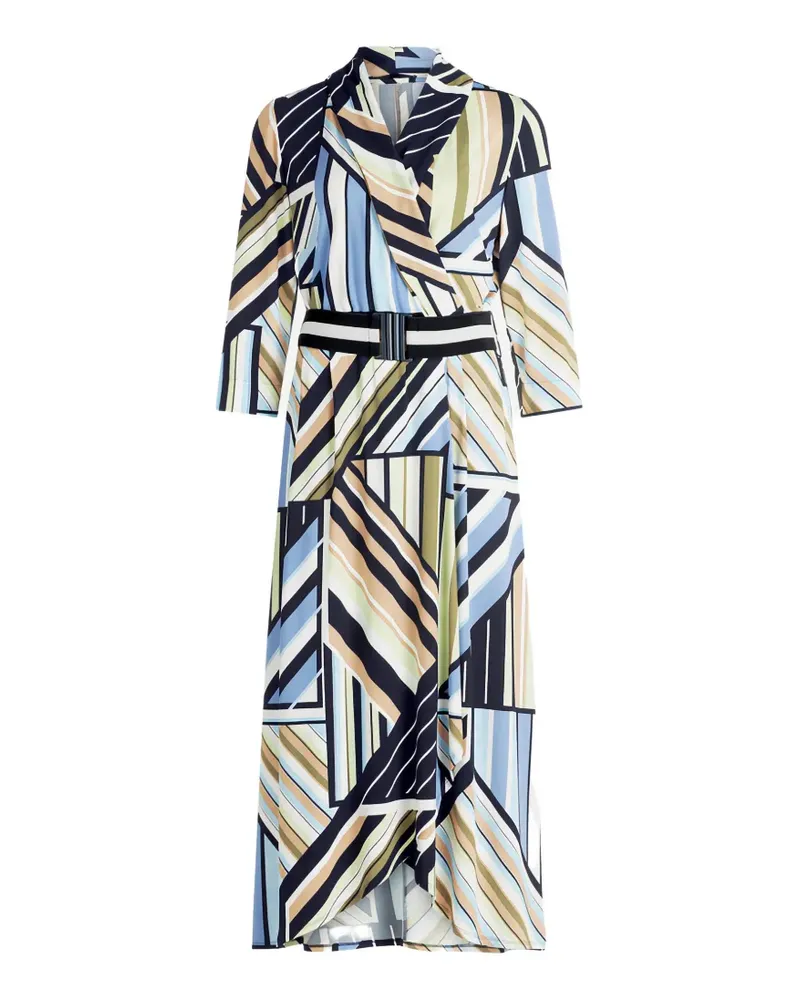 Betty Barclay geometric-print belted dress - Blau Blau