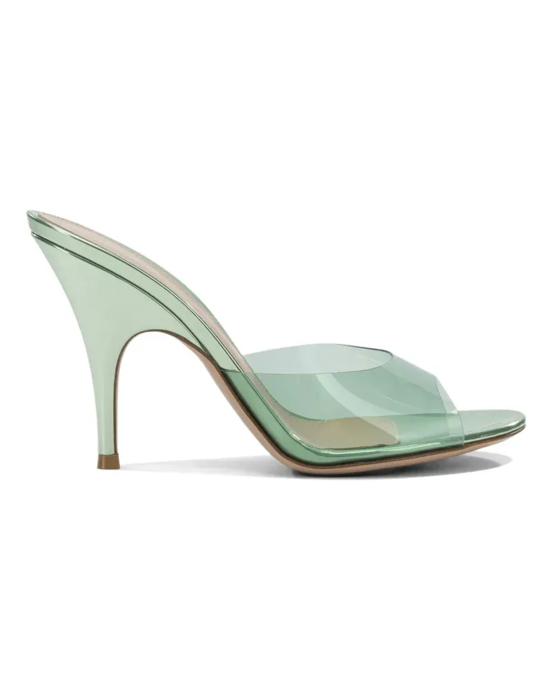 Gianvito Rossi transparent-strap metallic-finish sandals - Weiß Weiß