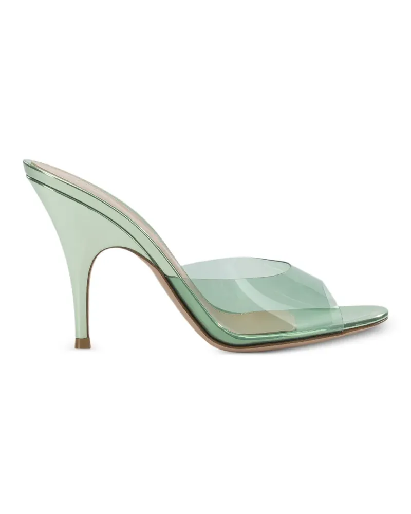 Gianvito Rossi transparent-strap metallic-finish sandals - Weiß Weiß