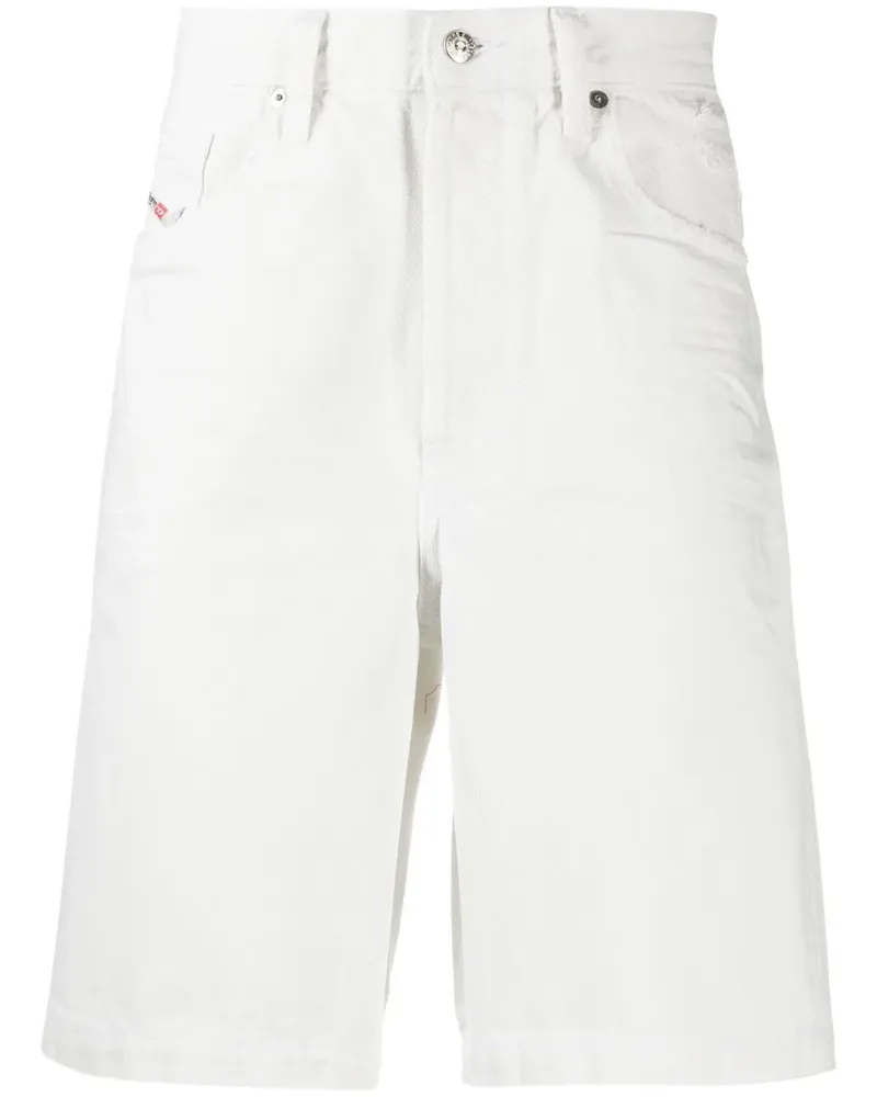 Diesel Knielange Jeans-Shorts - Weiß Weiß