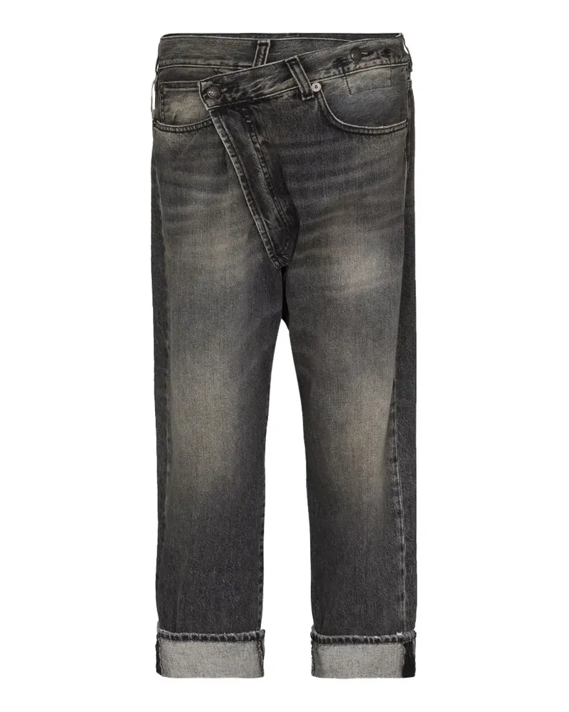 R13 crossover-waist turned-up jeans - Schwarz Schwarz