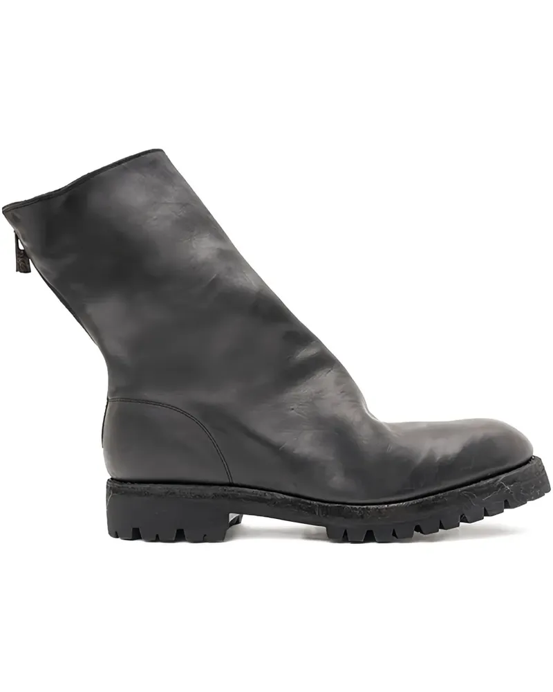 GUIDI Bikerstiefel mit Reißverschluss - Schwarz Schwarz