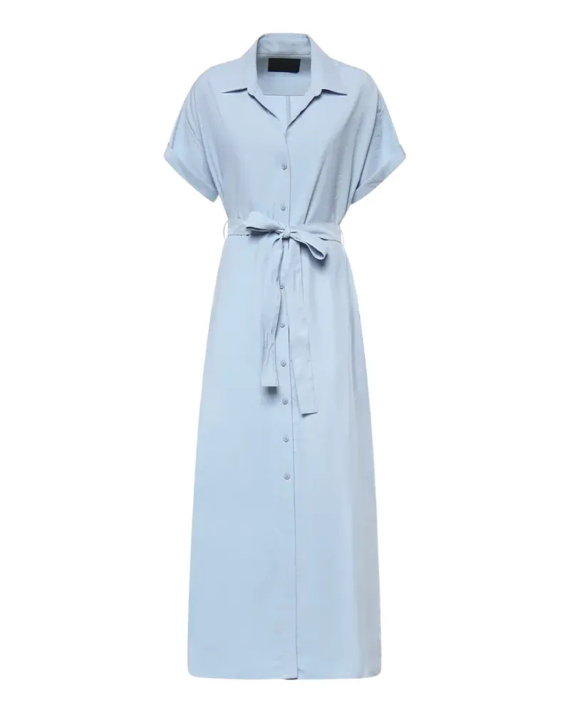 Dondup belted shirt midi dress - Blau Blau