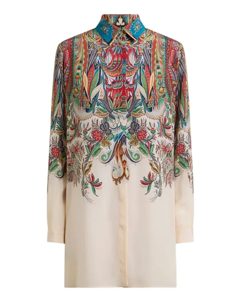 Etro paisley-print silk shirt - Nude Nude