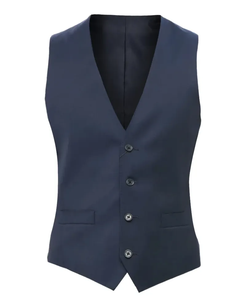 Corneliani button-fastening wool waistcoat - Blau Blau