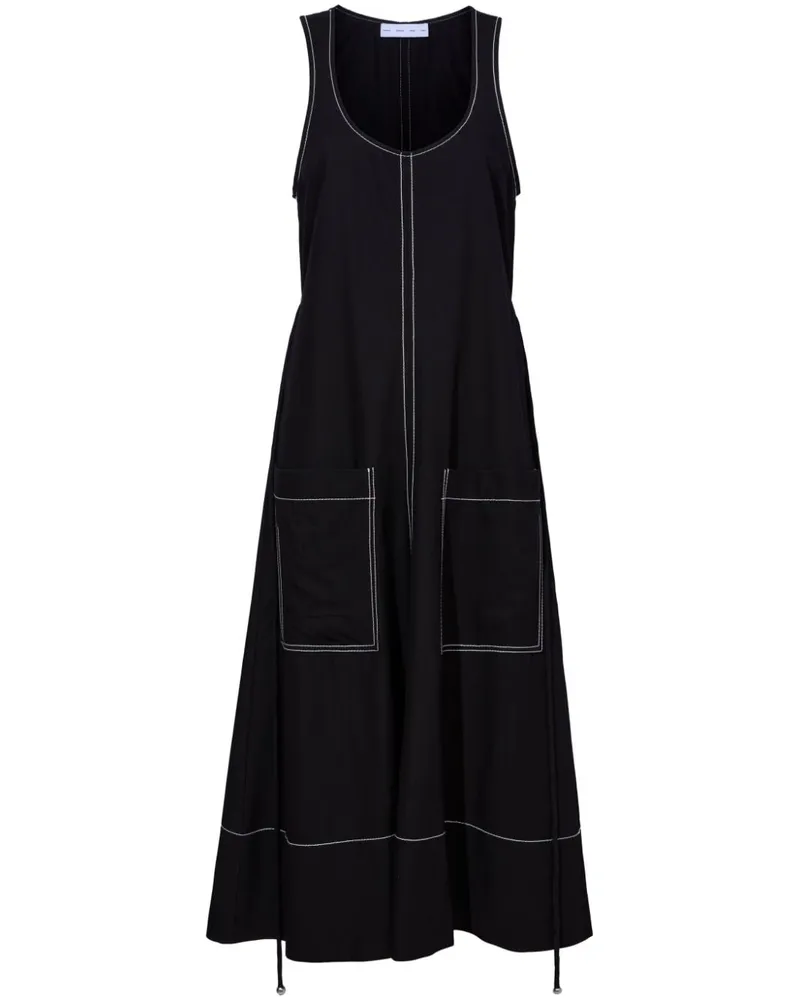 Proenza Schouler Lucy Midikleid in A-Linie - Schwarz Schwarz