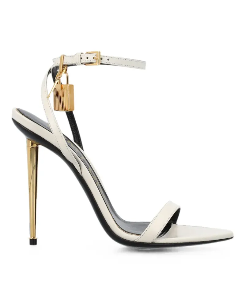 Tom Ford lock-pendant stiletto-heel sandals - Nude Nude