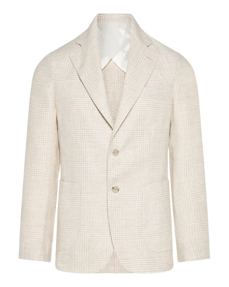 BARBA check blazer - Nude Nude