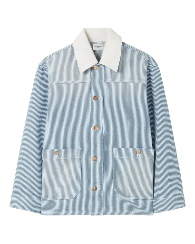 Claudie Pierlot Gestreifte Jeansjacke - Blau Blau