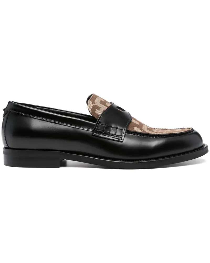 GCDS Wirdo Loafer mit Monogrammmuster - Schwarz Schwarz