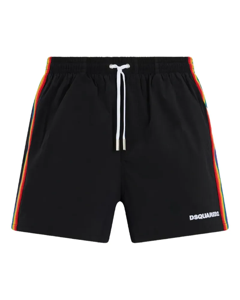Dsquared2 Badeshorts mit Streifendetail - Schwarz Schwarz