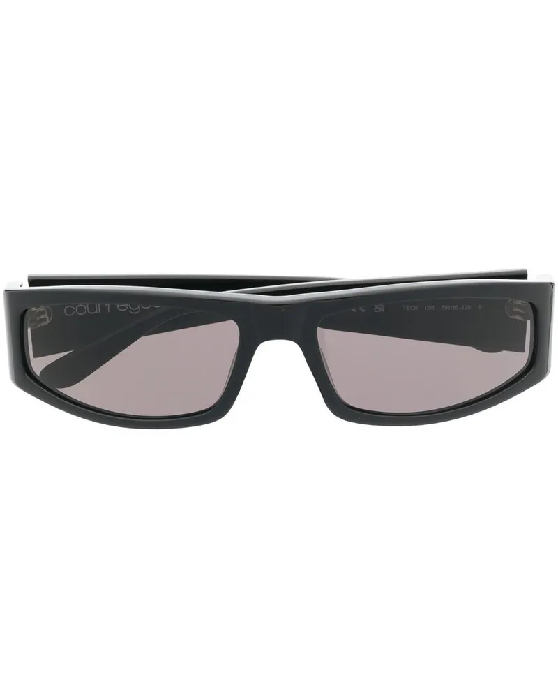 Courrèges Sonnenbrille mit schmalem Gestell - Schwarz Schwarz