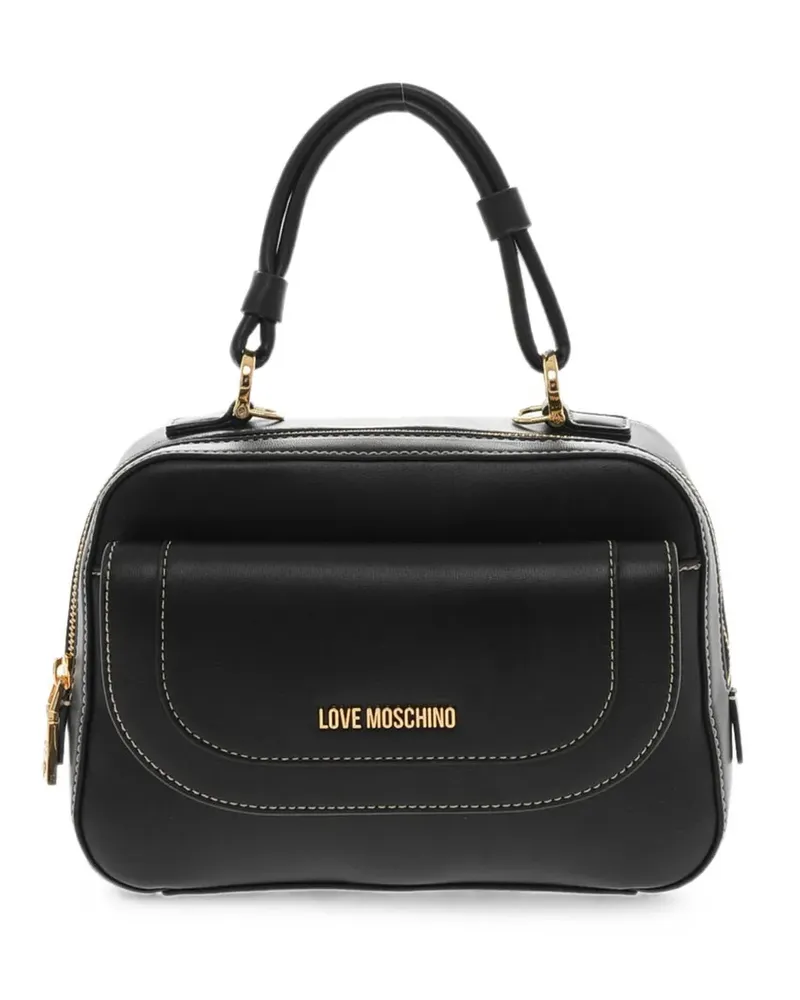 Moschino contrast-stitch top-handle tote bag - Schwarz Schwarz