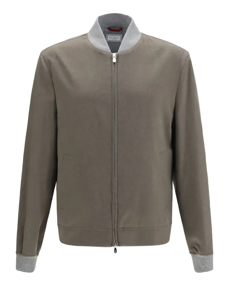 Brunello Cucinelli zip-fastening bomber jacket - Braun Braun