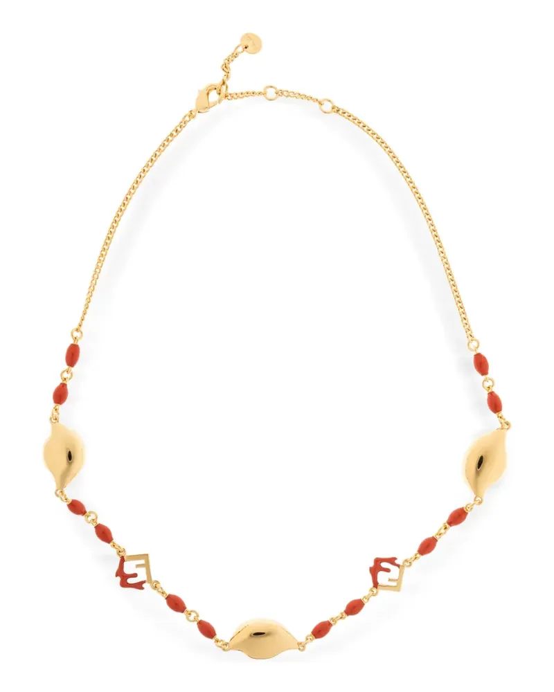 Fendi Perlenkette mit F-Motiv - Gold Gold