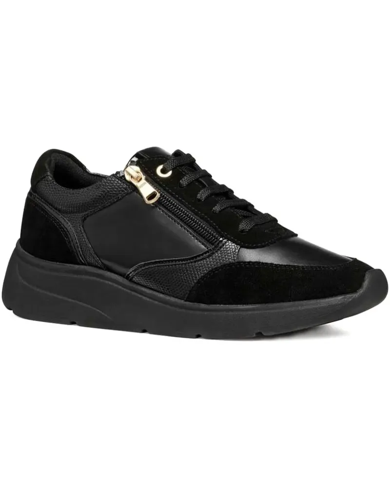 Geox Low-Top-Sneakers mit Reißverschlussdetail - Schwarz Schwarz