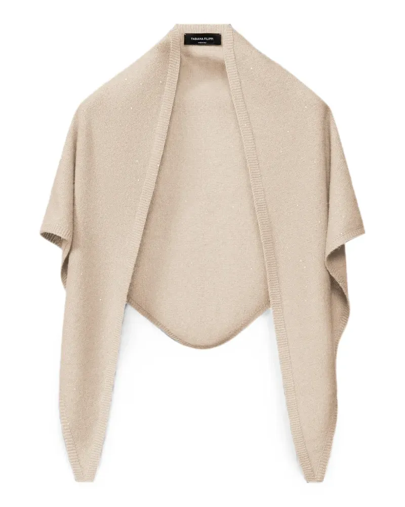 Fabiana Filippi sequin-embellished knitted scarf - Nude Nude
