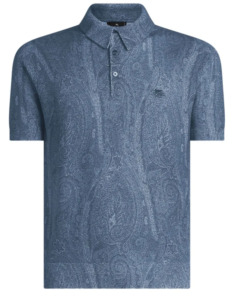 Etro Poloshirt mit Paisley-Print - Blau Blau