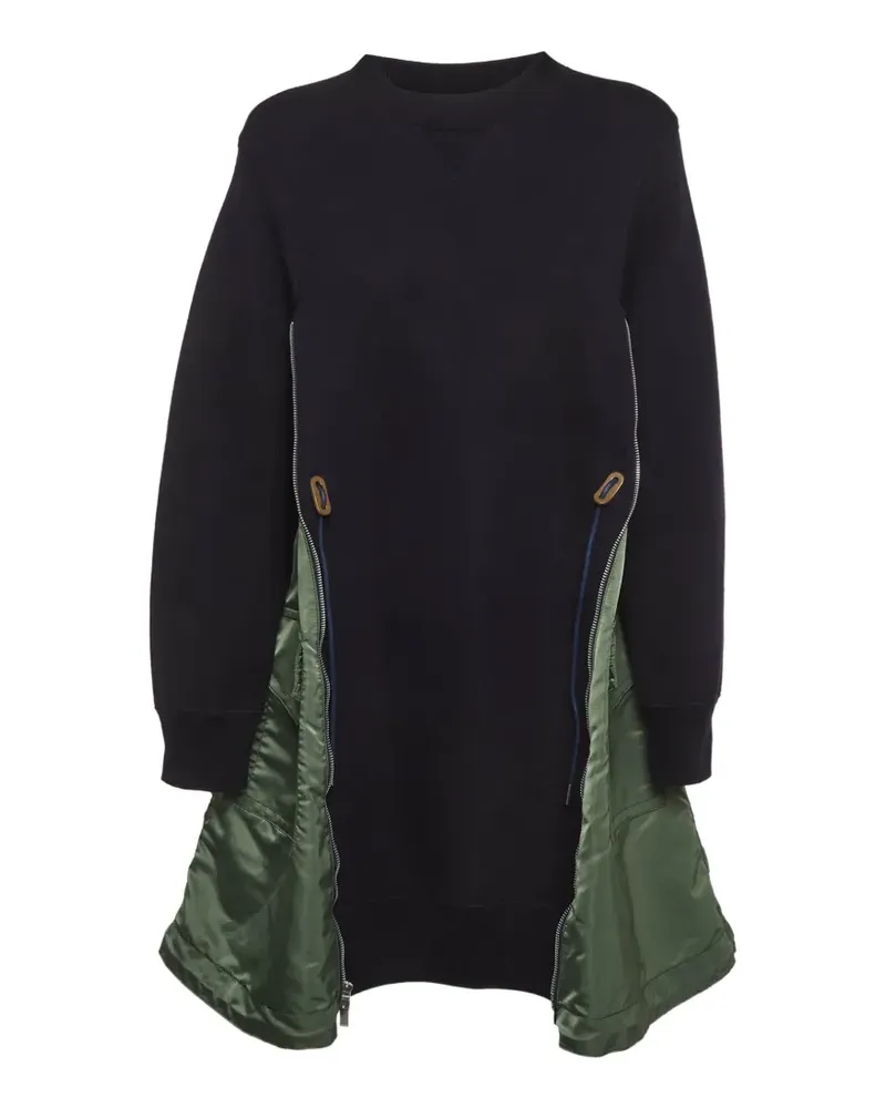 Sacai paneled jersey mini dress - Schwarz Schwarz