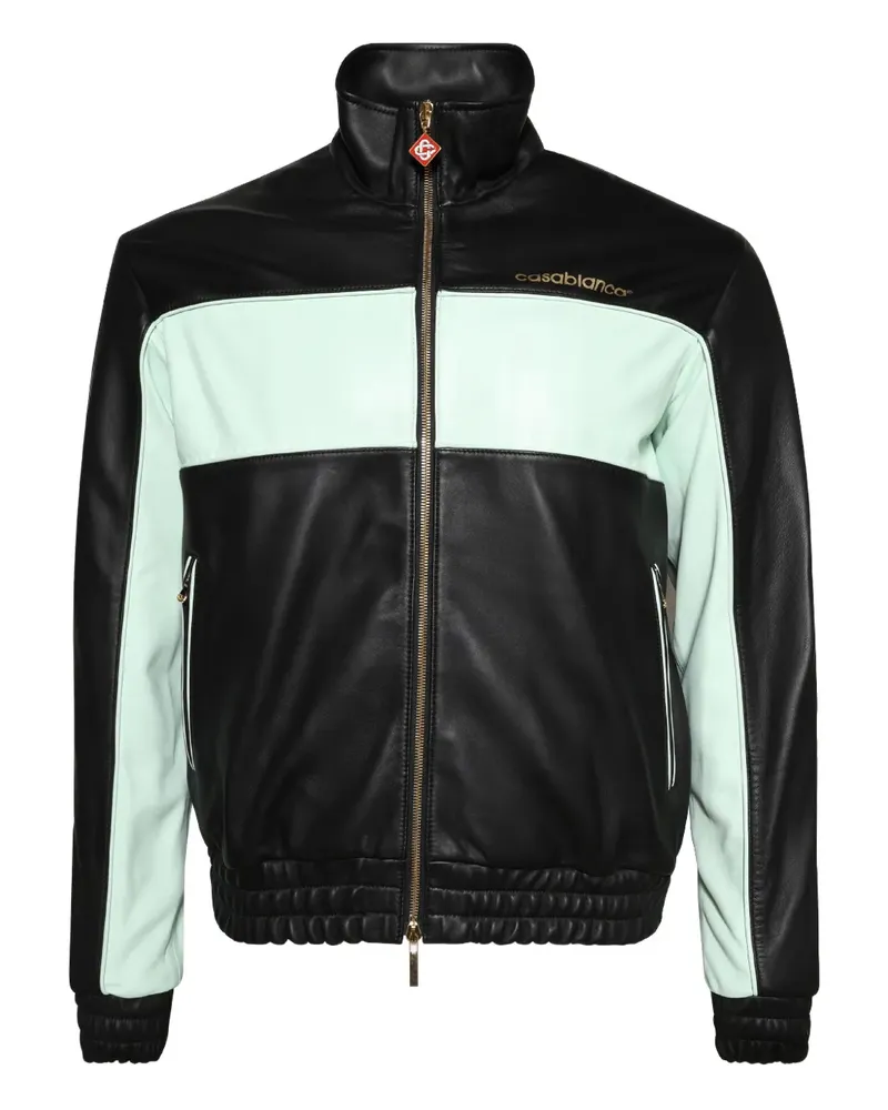 Casablanca Paris Lederjacke mit Kontrasteinsätzen - Schwarz Schwarz