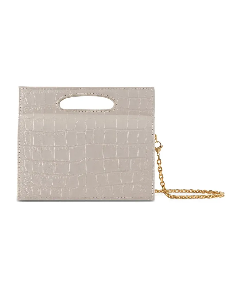 Tyler Ellis mini Stella stamped-satin tote bag - Nude Nude