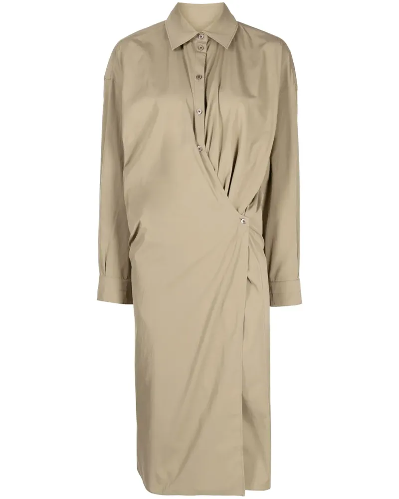 Christophe Lemaire Drapiertes Hemdkleid - Grün Grün