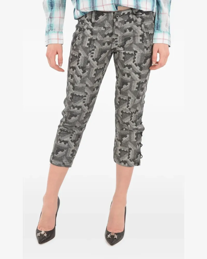 Diesel Pacquard Cropped-Hose mit geometrischem Print - Grau Grau