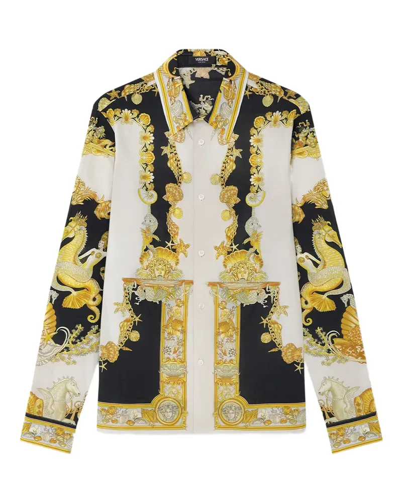 Versace Coral Theatre Hemd - Schwarz Schwarz