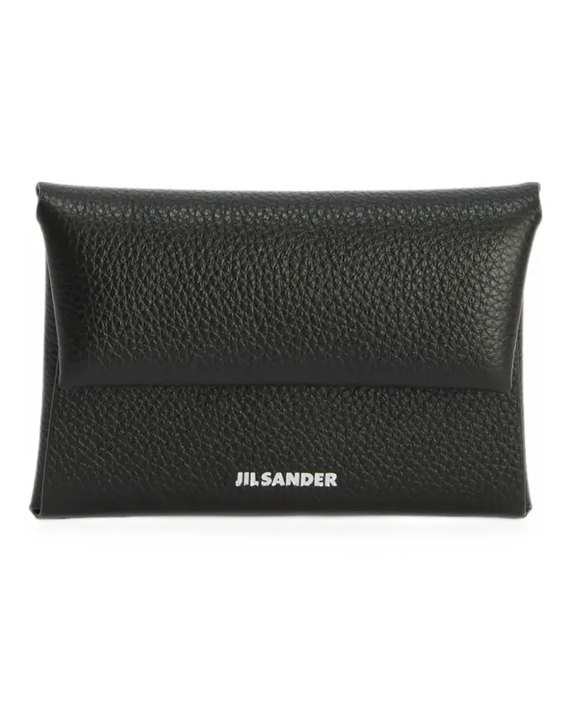 Jil Sander folded grained-leather envelope coin purse and card holder with embossed  logo - Schwarz Schwarz