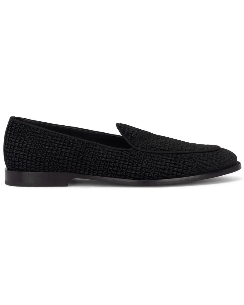 Dolce & Gabbana Klassische Samt-Slipper - Schwarz Schwarz