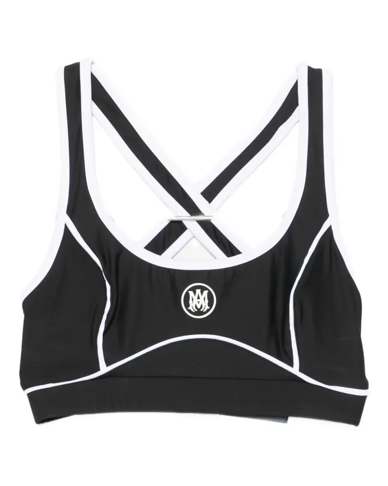 Amiri logo-print crossover-strap sports bra - Schwarz Schwarz