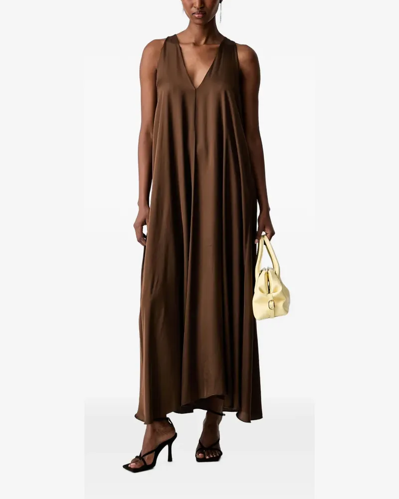 HAVEONE Ärmelloses Maxikleid mit V-Ausschnitt - Braun Braun