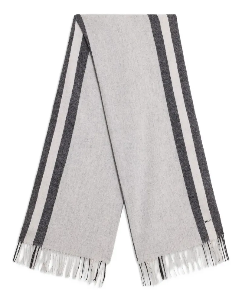Bally Schal mit Jacquard-Bändern - Grau Grau